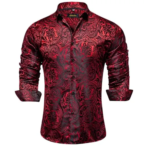 DiBanGu Paisley Cotton Long Sleeve Casual Shirt