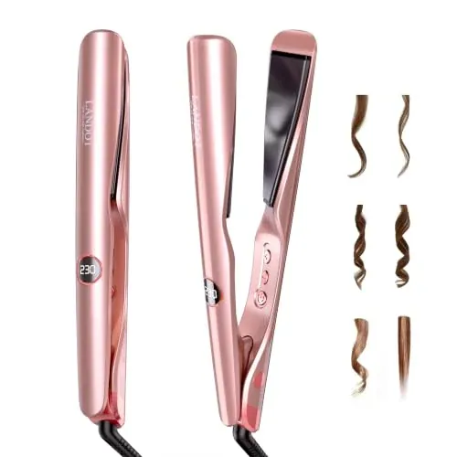 2-in-1 Hair Straightener and Curler, 1" Ceramic Floating Plates