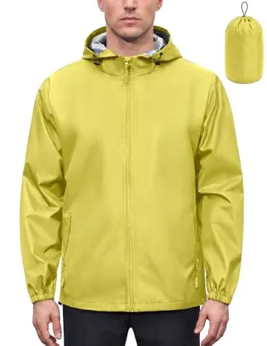 Men's Packable Hooded Rain Jacket