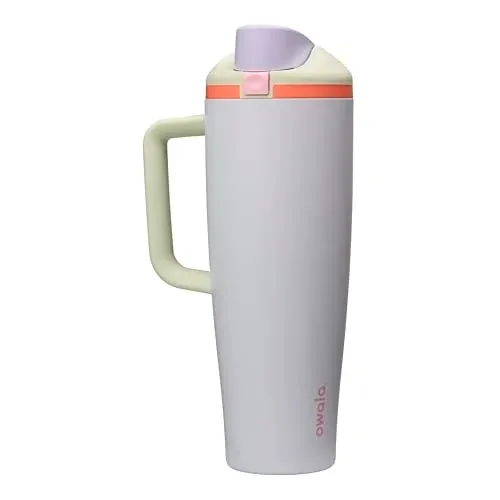 40-Oz Owala FreeSip Tumbler - Stainless Steel (Mint/Purple Beach House)