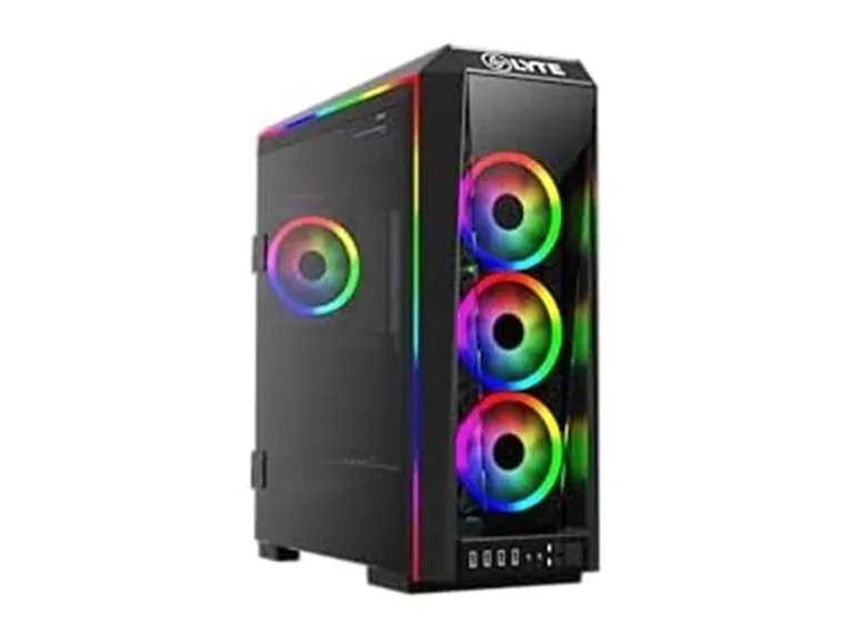 GAMDIAS TALOS P1A E-ATX Mid-Tower Gaming Case with 3 ARGB Fans and Tempered Glass Panel