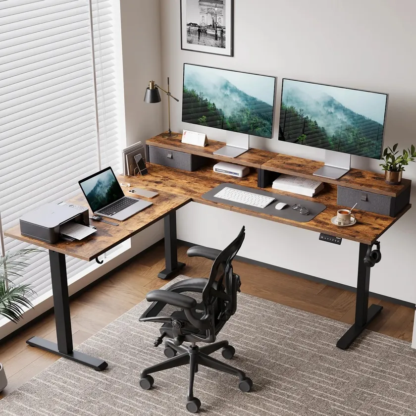 Agilestic 63in L Shaped Electric Standing Desk