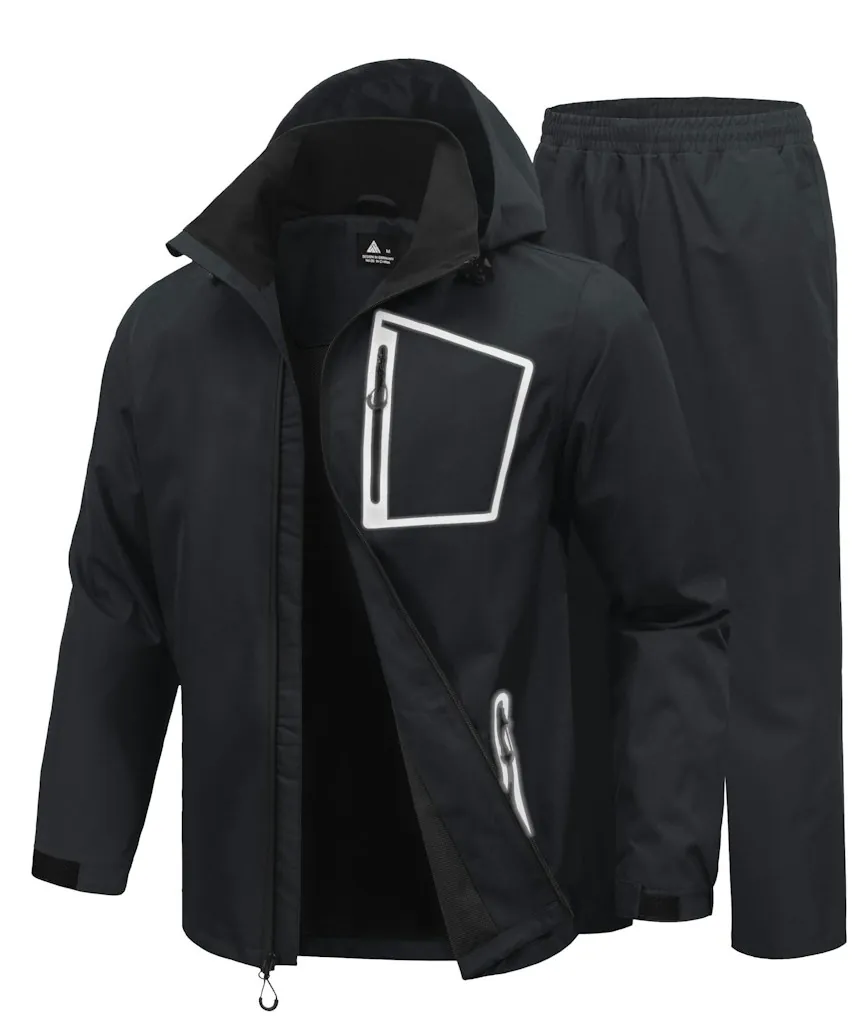 Swisswell Men's Reflective Waterproof Rain Suit