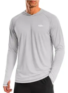 Twekfish Men's UPF 50+ Long Sleeve Hooded Fishing Rash Guard Tee