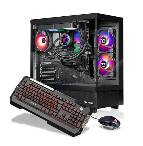 Thermaltake LCGS View 5860T-270 Gaming Desktop (AMD 7 5800X3D, ToughRam DDR4 3600Mhz 32GB RGB, NVIDIA RTX 5060 Ti 8GB, 1TB NVMe M.2)