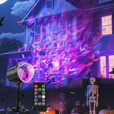 Halloween Projector Lights Outdoor RGBW Ocean Wave with Remote & Timer