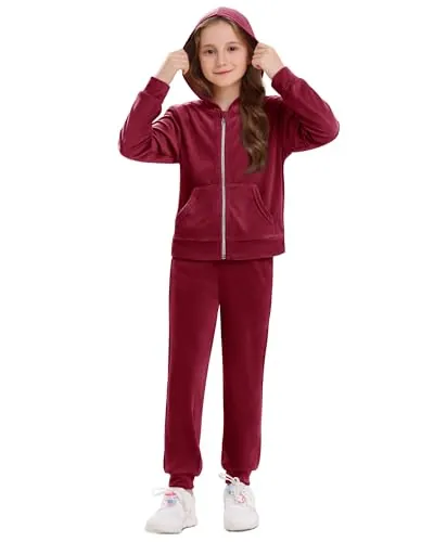 Stelle Girls Velour Tracksuits Zip Up Hoodies Joggers with Pockets 5-15 Y