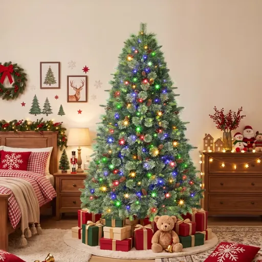 Lolsea 6.5' Pre-Lit Pine Artificial Christmas Tree