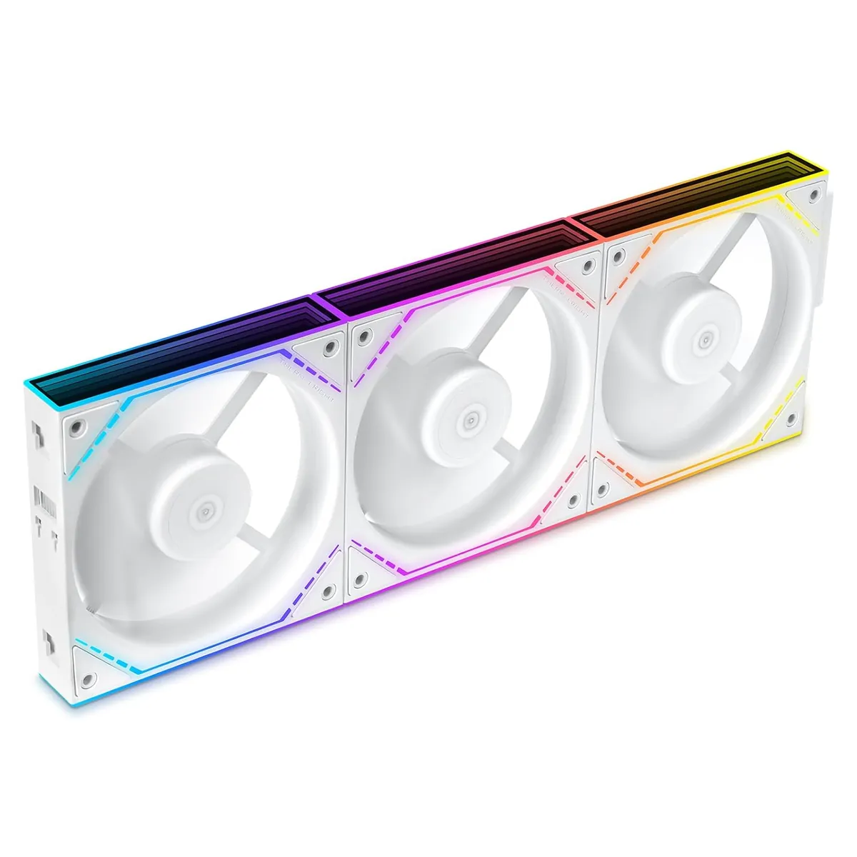 TL-M12QW X3 120mm ARGB Case Fans, 2000RPM 68.9CFM, White | Infinity mirror lighting, PWM, Daisy Chain, 5V