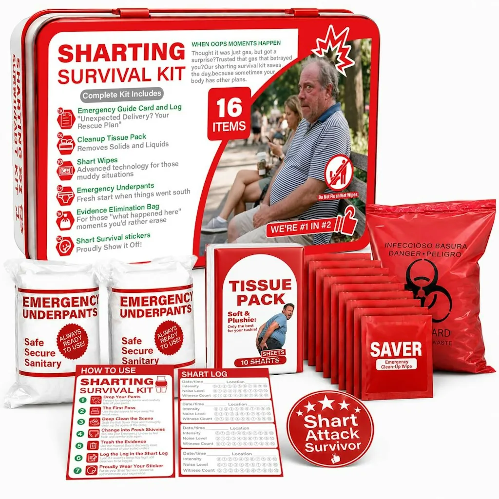 Hawkrown Sharting Survival Kit Gag Gift