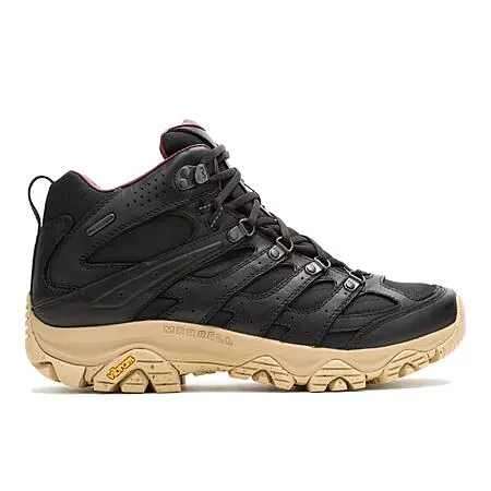Men's Moab 3 Luxe Leather Mid Waterproof Boots (Black/Tan)