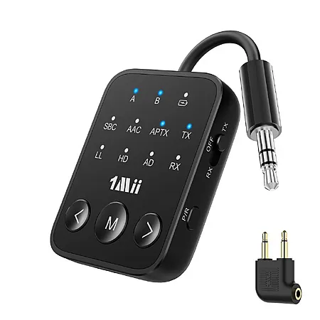 1Mii SafeFly Dot2 5.3 Bluetooth Transmitter Receiver (for TV, Airplane)