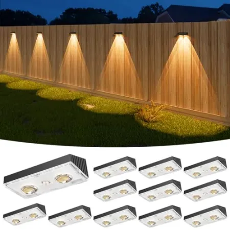 12-Pack Bridika Outdoor Solar LED Fence Lights