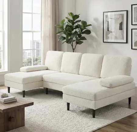 CONCETTA U Shaped Sectional Sofa w/ Double Chaise