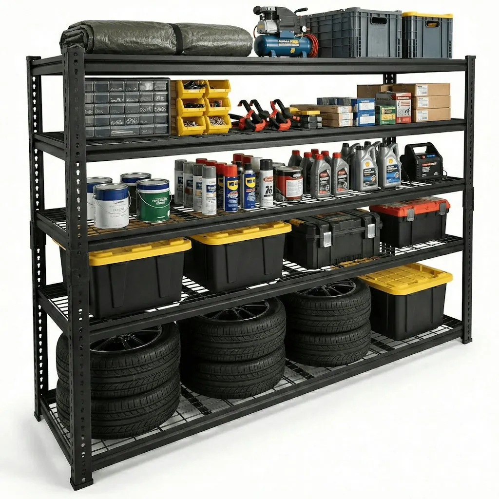 Rebrilliant Adjustable Heavy-Duty Metal 5-Tier Garage Shelving Unit