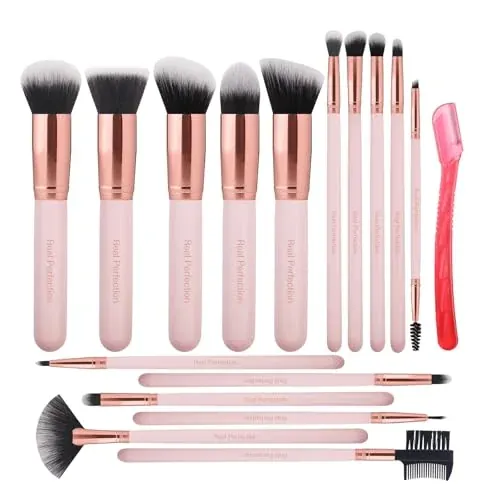 Makeup Brush Set 14-Piece (Pink)