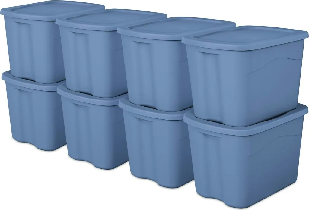 Sterilite 18-Gallon Storage Bin w/ Snap-On Lid 8-Pack