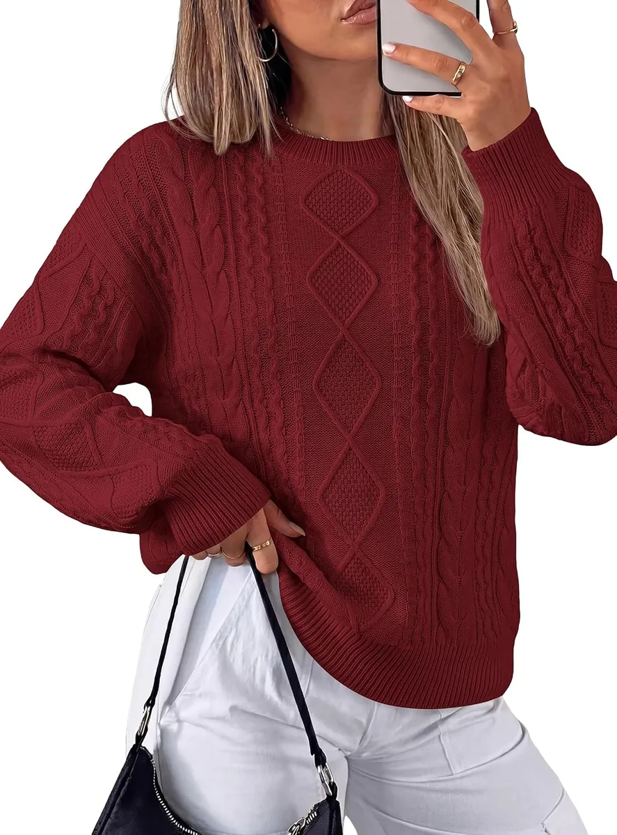PRETTYGARDEN Cable Knit Sweater