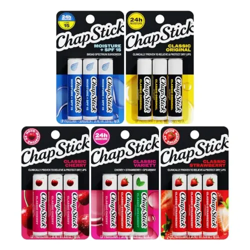 ChapStick Classic Collection Flavored Lip Balm Variety Pack 15-Count