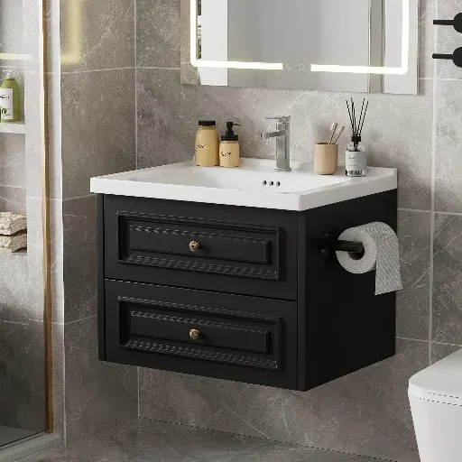 24" Bathroom Vanity with Sink & Towel Holder