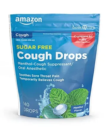 140-Count Amazon Basic Care Sugar Free Cough Drops