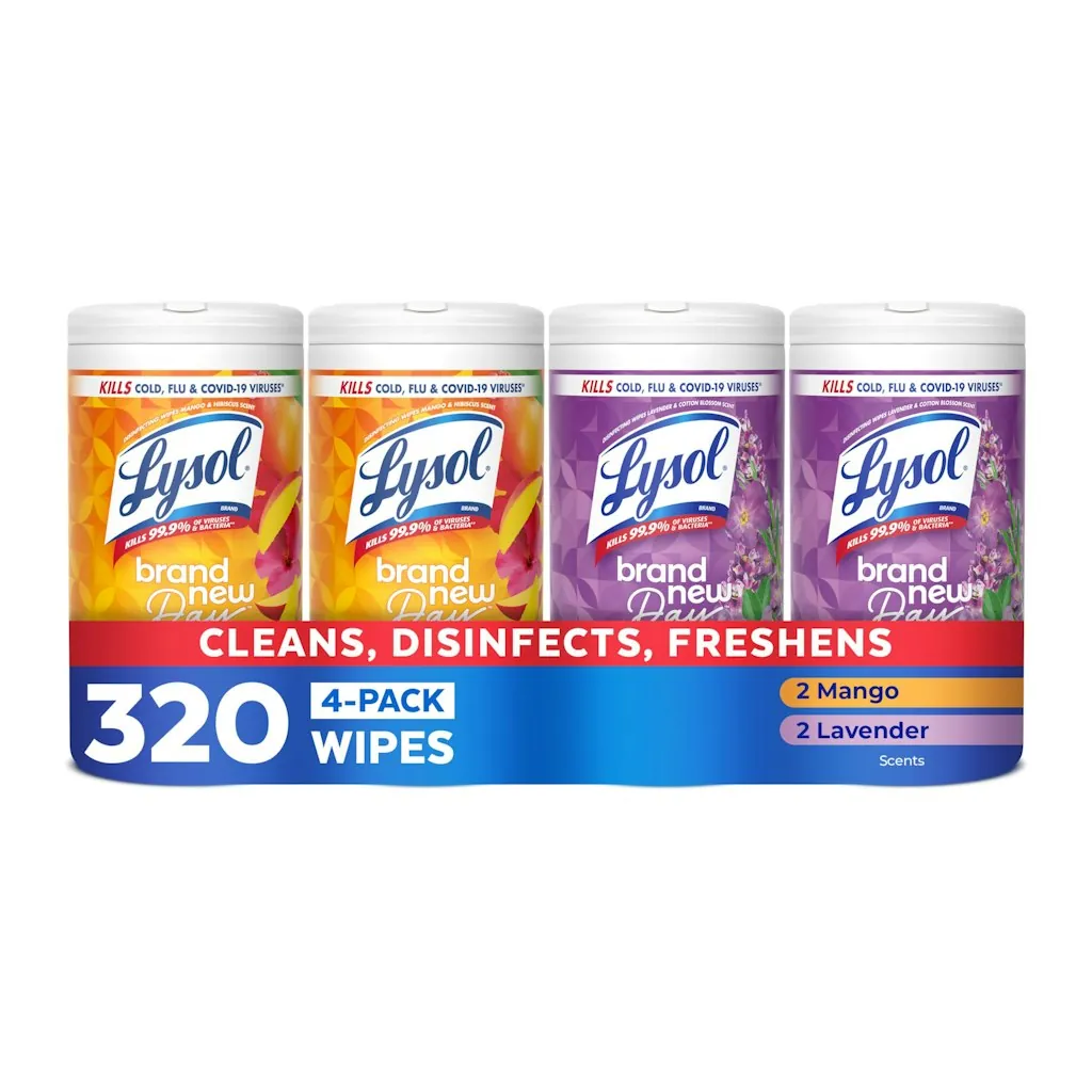 Lysol Multi-Surface Disinfecting Wipes 4-Pack (320 Wipes Total)