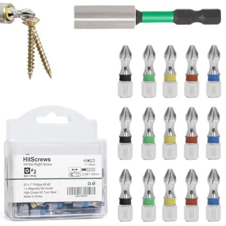 51-Piece HitScrews Magnetic PH2 Phillips Bits Set