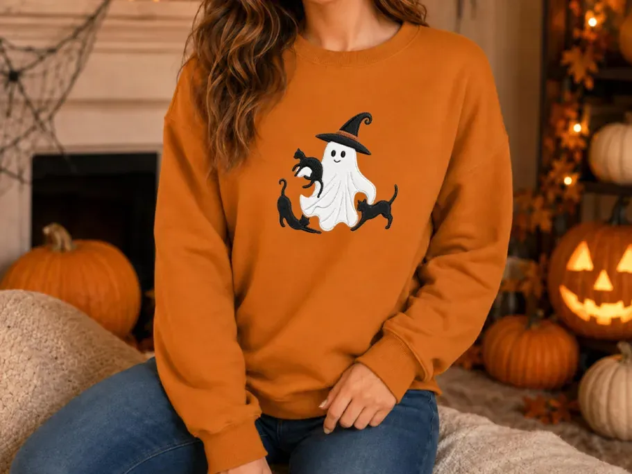 Women’s Embroidered Halloween Sweatshirt