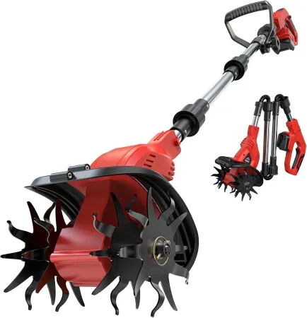 Ecarke 450RPM Cordless Tiller Cultivator Rototiller