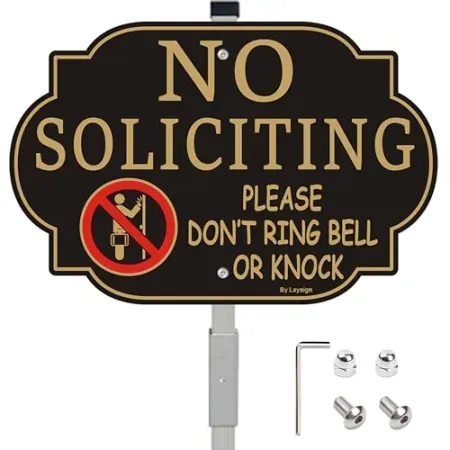 Lxysign 12" x 8" No Soliciting Sign w/ 28" Mounting Stakes