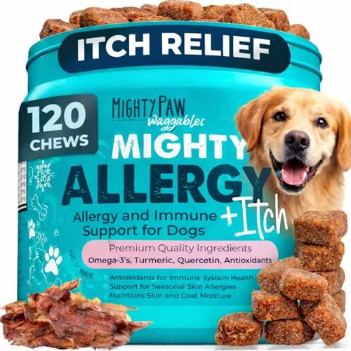 Mighty Paw Waggables Allergy Immune + Itch Support Vitamin Dog Chews 120-Count