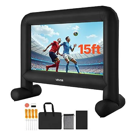 15' VEVOR Inflatable Movie Screen w/ Portable Storage Bag