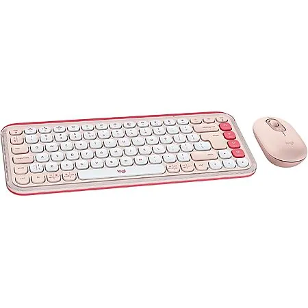 Prime: Logitech POP ICON Wireless Bluetooth Keyboard & Mouse Combo (rose)