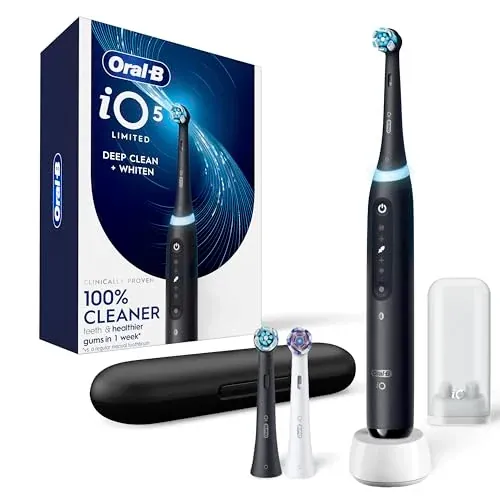 Oral-B iO5 Limited Deep Clean & Whiten Rechargeable Electric Toothbrush with 3 Brush Heads