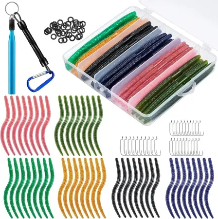 CVLIFE 48-Piece 5.5" Wacky Worm Lures Kit