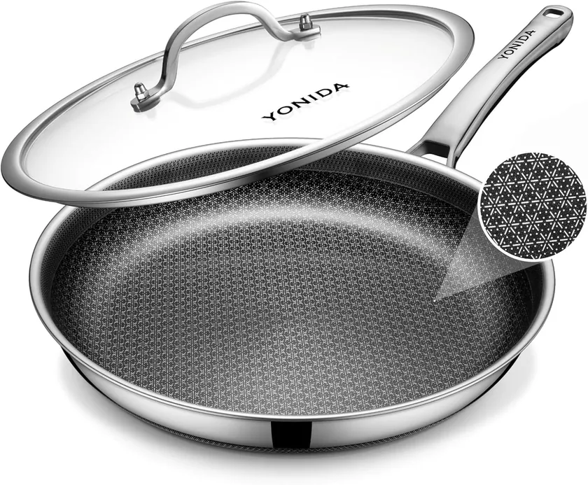 Yonida 12in Non Stick Frying Pan with Lid
