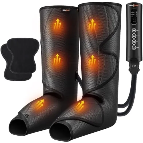 SHINE WELL Air Compression Leg & Foot Massager with Heat