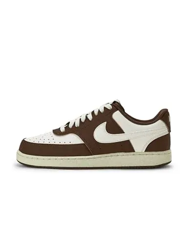 Nike Women's Court Vision Low Nubuck Shoes, Sail/Sail-Cacao Wow-Coconut Milk