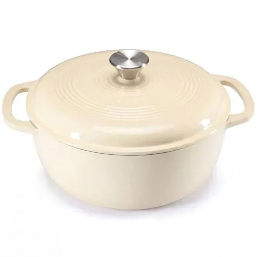 NEWBULIG Cast Iron Dutch Oven 6 Quart