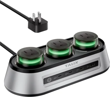 150W Talix 7-in-1 GaN Desktop Charging Station w/ 3 AC Outlets & 4 USB Ports
