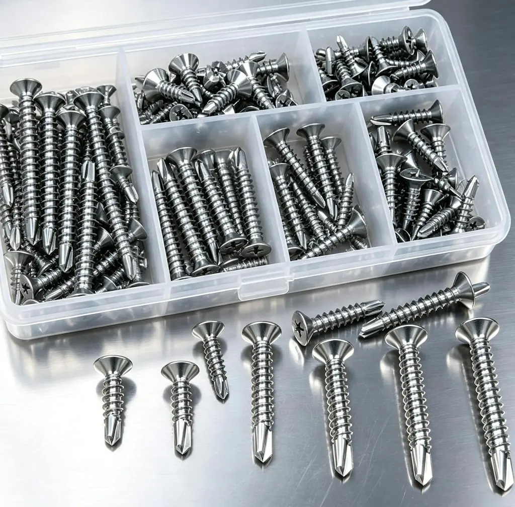 60-Piece Stainless Steel Self-Tapping Screw Assortment Kit
