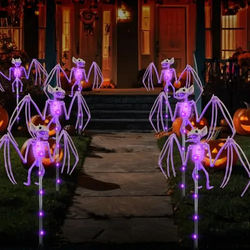 3D Scary Bat Realistic Skeleton Outside Decor 2-Pack
