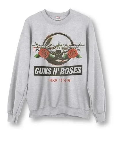 Junk Food Clothing Unisex Guns N' Roses 1988 Tour Crewneck Sweatshirt (X-Small)