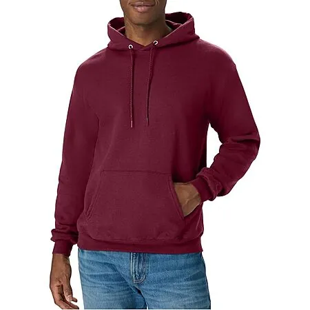 Hanes Men's EcoSmart Fleece Pullover Hooded Sweatshirt (Maroon)