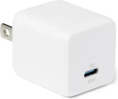 Amazon Basics 20W Fast Charging USB-C Nano GaN Wall Charger White