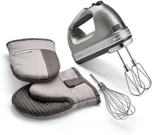 KitchenAid 7-Speed Hand Mixer & Oven Mitts