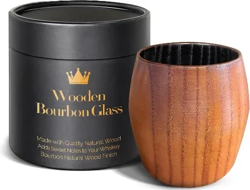 Charred Wooden Bourbon Glass