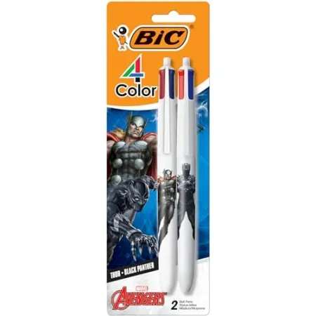 2-Pack BIC 4 Color Marvel Avengers Retractable Ballpoint Pens