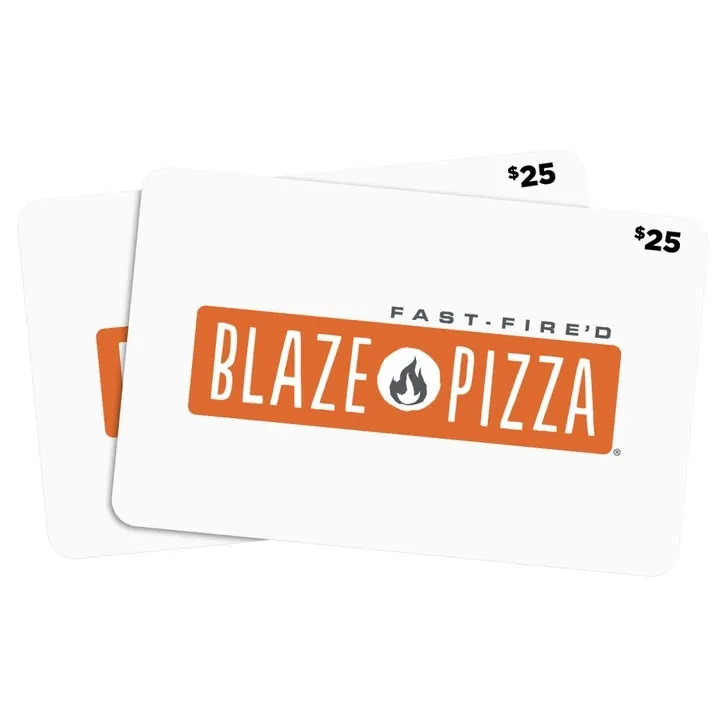Two $25 Blaze Pizza Gift Cards ($50 Value)