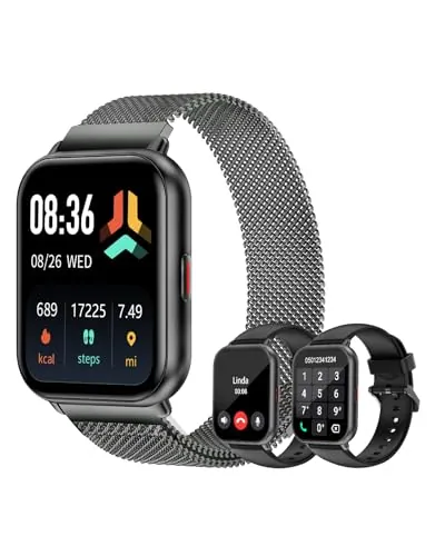 Cloudpoem Smartwatch w/ Bluetooth Call Function & 3 Bands